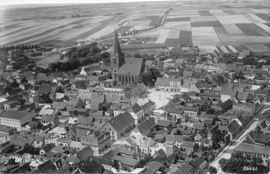 Dramburg in Pommern (Flugzeugaufnahme Juli 1929)